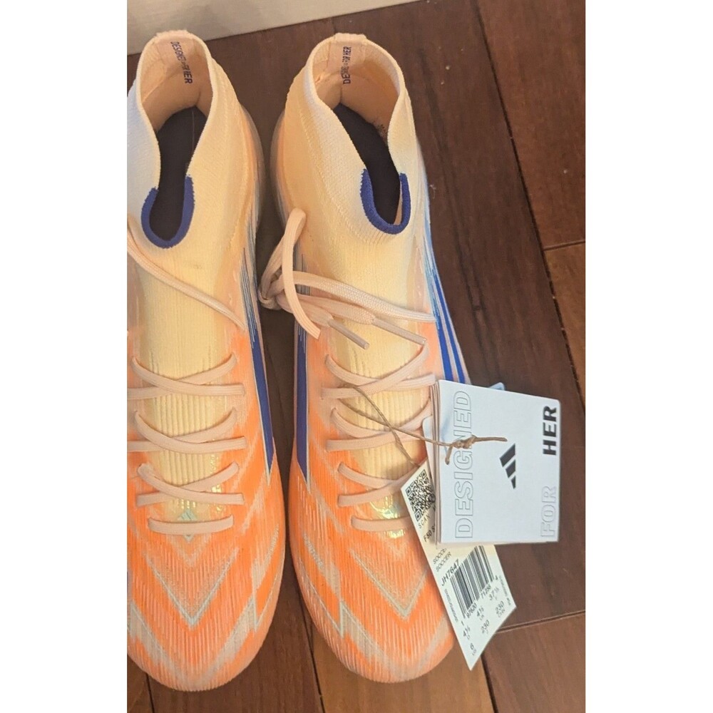 Adidas F50 Sparkfusion Elite Mid FG AG Soccer Cleat Orange Women’s Sz 6 JH7647 - Picture 4 of 10